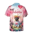 thumbnail image 2 of Hello Valentine’s Day Mastiff Flower Crown Romantic Pink Floral Hawaiian Shirt Breathable Summer Unisex Merch Mastiffs Dog Lover Gifts Idea - 00031, 2 of 6