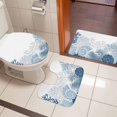 thumbnail image 5 of Summer Marine Life Bathroom Rugs Set Ocean Corals Coastal Starfish Sand Dollar Conch Non Slip Absorbent Soft Bath Mats 3 Piece Set with Bathroom Rug, U-Shaped Floor Mat, Toilet Seat Cover Large Size, 5 of 9