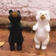 thumbnail image 5 of 1 pieza de adornos de animales de madera tallados a mano DIY oso pardo decoración de mesa para el hogar artesanía modelo animal regalos para niños, 5 of 5