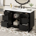 thumbnail image 2 of 47.2-Inch Modern Bathroom Vanity with 2 Cabinet Doors, 6 Drawers, Hidden Soft-Close Slides, SMC Resin Top, Space-Saving Design, 2 of 14