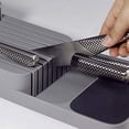 thumbnail image 3 of Kitchen Drawer Organizer Tray,Tier Knife Holder in-Drawer Knives Block Organizer Kitchen Storage, Gray, 3 of 6