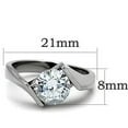 thumbnail image 2 of High polished (no plating) Stainless Steel Ring with AAA Grade CZ in Clear for Women Clear Stone Color Style TK1538 Size 7, 2 of 4