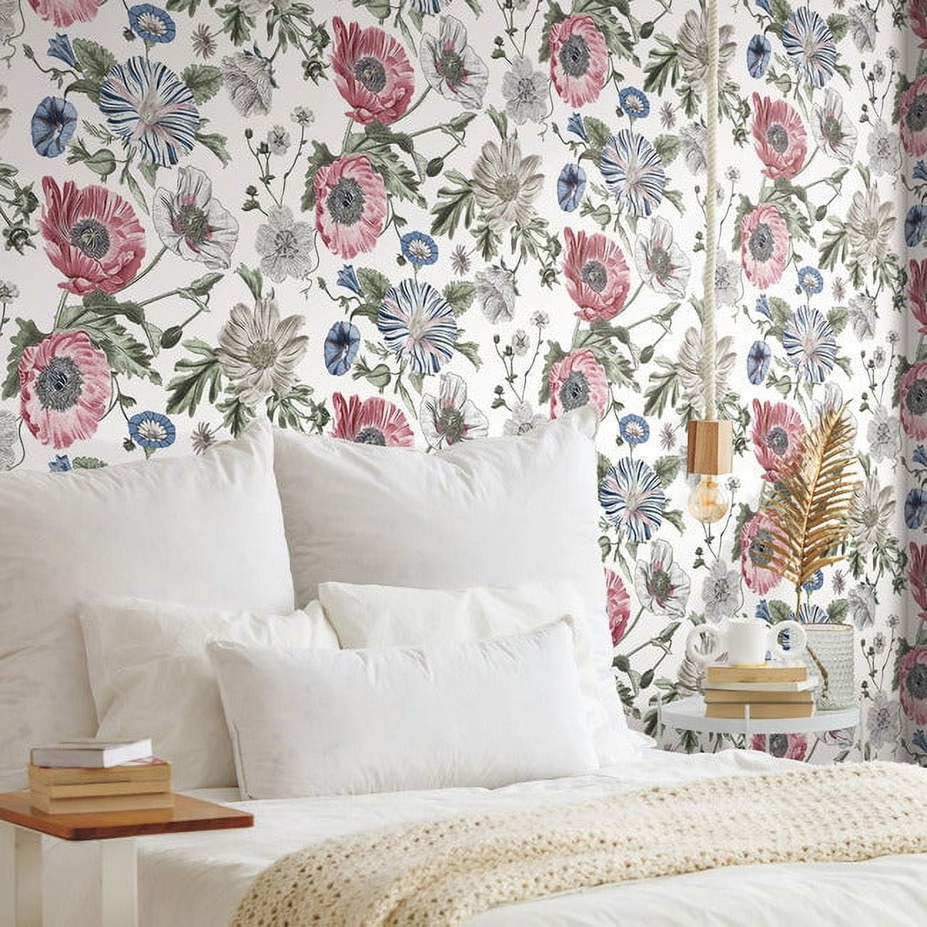 Vintage Poppy Peel & Stick Wallpaper