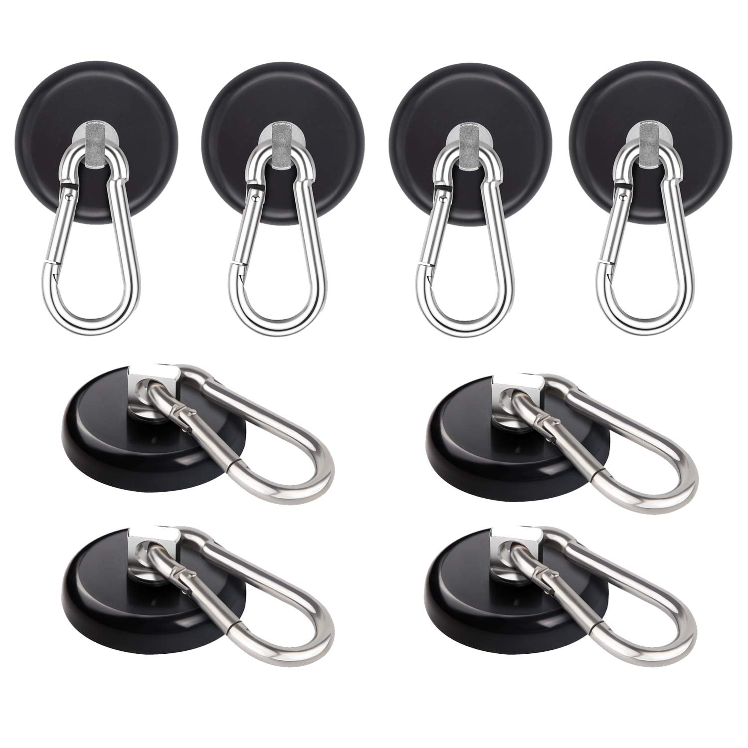 Scratch Proof! Heavy Duty Super Strong Neodymium Magnetic Hook & Carabiner Set 