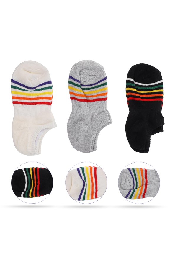 3 Pairs Cotton Crew Socks Women White Sports Boat Seamless Stitching for Casual Wear