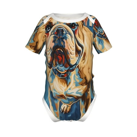 

Junzan Patriotic Bulldog Welcome Print Short-Sleeve Baby Climbing Clothes Bodysuits for Infant One-Piece for Baby Boys & Girls Baby Clothes Baby Romper with Snap Closure-9M