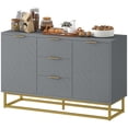 thumbnail image 1 of Grey Sideboard Storage Cabinet with 3 Drawers & Adjustable Shelves - Kitchen Buffet for Dining Room, 47.2" W, 1 of 7