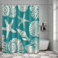 thumbnail image 6 of Bathroom Shower Curtain Summer Ocean Conch Shell Waterproof Shower Curtains with Hooks, Coastal Starfish Turquoise Bath Curtains Bathtub Curtain Home Decor 36x72in, 6 of 9