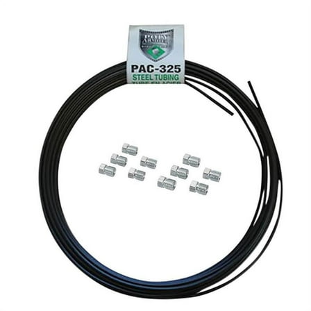 Universal 3/16 PVF Coated Steel Brake Line Install Kit, 3/8-24