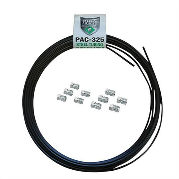 Universal 3/16 PVF Coated Steel Brake Line Install Kit, 3/8-24