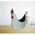 thumbnail image 4 of Zeckos White Metal Rooster Planter Indoor Outdoor Home Décor 15.5 inch, 4 of 10
