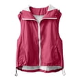 thumbnail image 6 of Zynoxe Womens Outdoor Vest Lightweight Sleeveless Workout Jacket with Pockets Summer Drawstring Breathable Sports Coat for Hiking Hot Pink M, 6 of 8