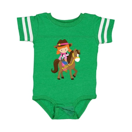 

Inktastic Cowgirl Sheriff Horse Western Orange Hair Gift Baby Girl Bodysuit