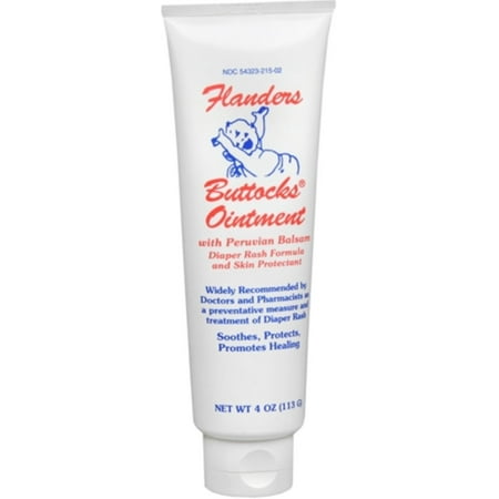 Flanders Buttocks Diaper Rash Ointment Tube, Skin Protectant - 4 (Best Cream For Rash On Buttocks)