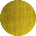 thumbnail image 1 of Ahgly Company Machine Washable Indoor Round Oriental Yellow Industrial Area Rugs, 8' Round, 1 of 4