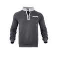 thumbnail image 4 of ZCFZJW Lightweight Hoodie Tops for Men Casual Raglan Long Sleeve Stand Collar Pullover Sweatshirts Trendy Oversized Baggy Outwear Coat with Pockets Dark Gray XL, 4 of 9
