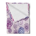 thumbnail image 2 of Purple Soft Flannel Fleece Blanket, Watercolor Style Floral Fireworks Blooming Flowers Abstract Spiral Doodle Spots Art, Cozy Plush for Indoor and Outdoor Use, 50" x 60", Blue Pink, by Ambesonne, 2 of 5