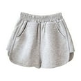 thumbnail image 2 of GERsome Girls Cotton Athletic Shorts Running Shorts Toddler Kids Summer Shorts Sweat Workout Dolphin Yoga Shorts Gray 8-9 Years, 2 of 7