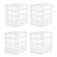 thumbnail image 1 of Gracious Living 4 Drawer Desktop Storage w/ Organizer Lid, White (4 Pack), 1 of 11