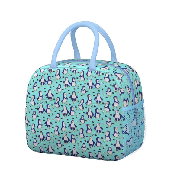 Reusable Penguin Lnsulated Lunch Bag for Women & Men-Leakproof Water-Resistant Cooler Tote,Large Capacity(10.6x8.7x6.3in)for Work,Office,Travel,Picnic,Beach.