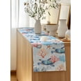 thumbnail image 5 of Table Runner 70 Inches Long for Kitchen Dining, Blue Ocean Dresser Scarf Farmhouse, Dining Table Decorations for Wedding/Parties, Summer Coastal Beach Nautical Sea Turtles Corals 13 x 70 In, 5 of 8