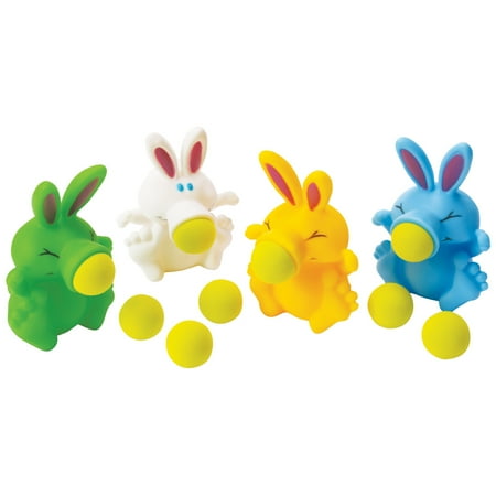 Bunny Rabbit Toy - Kids Bunny Rabbit Character Poppin Pals Toy Easter Basket Gift w 3 Balls, 5.5