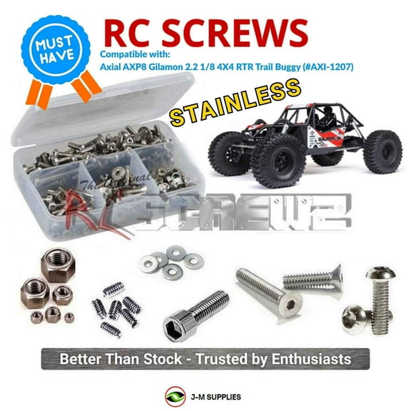 RCScrewZ Stainless Screw Kit axi044 for Axial AXP8 Gilamon 2.2 1/8 4X4 Trail Buggy (#AXI-1207) | SET