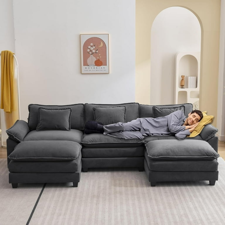 Grey deep couch discount