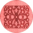 thumbnail image 1 of Ahgly Company Indoor Round Oriental Red Traditional Area Rugs, 3' Round, 1 of 4