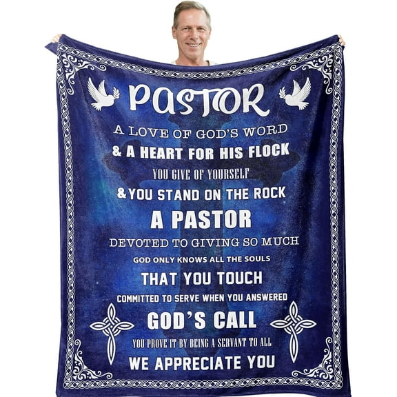 Pastor Appreciation Gifts, Pastor Gifts, Pastor Blanket 50x60, Pastor Gift for Men, Unique Pastor Gifts, Thank You Gift for Pastor, Christian Pastor Gift, Pastor Retirement Gift