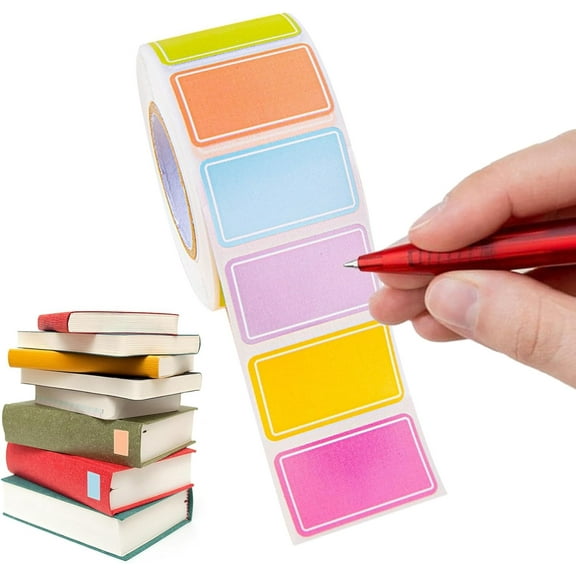 Color Coding Labels - 500 Colored Labels Stickers | Rectangle Adhesive Color Coding Stickers | Color-Coding Removable Labels Solid Colors Tags for Inventory Address File Classification