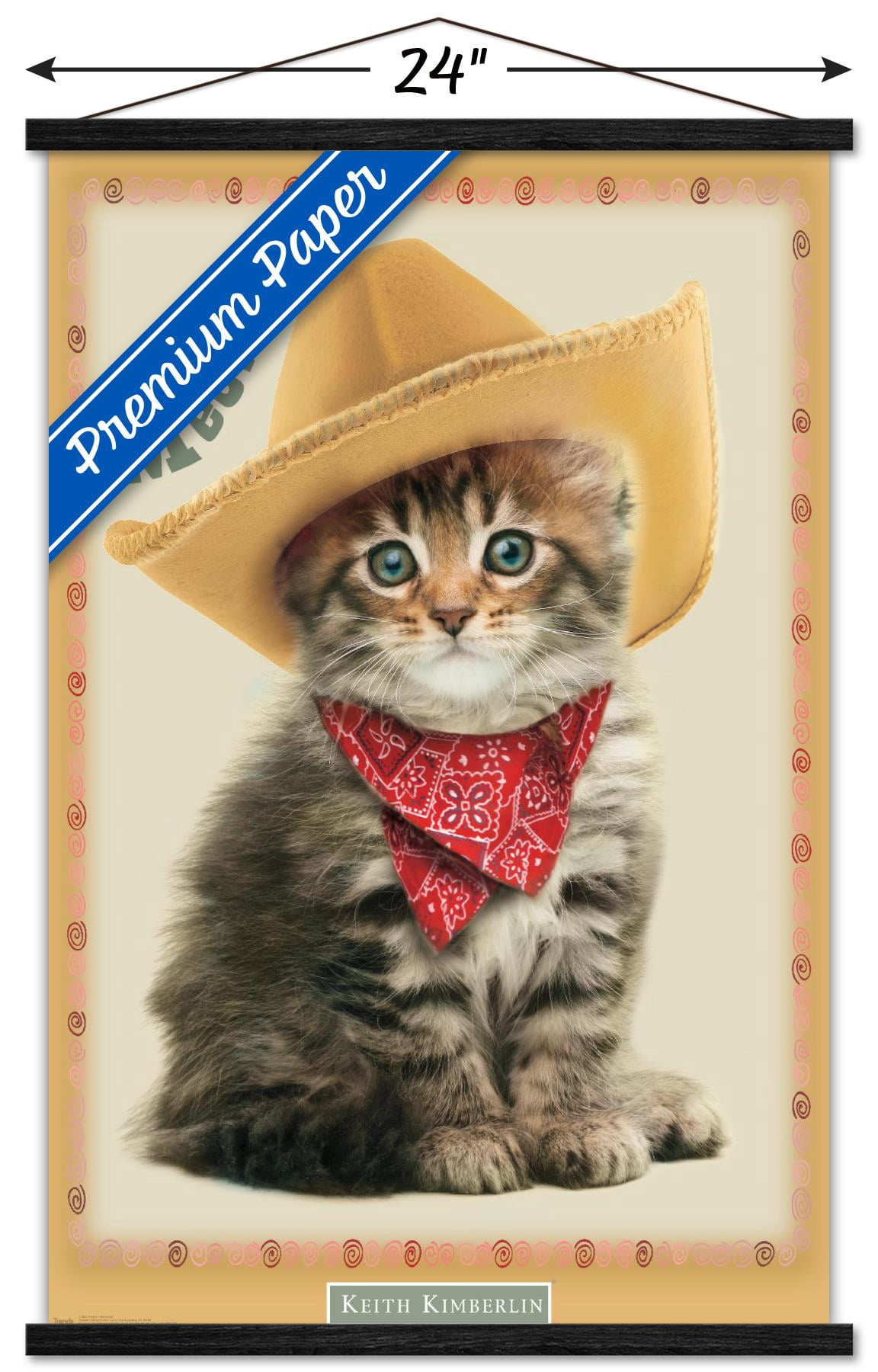Keith Kimberlin - Kitten - Meowdy Wall Poster with Wooden Magnetic Frame, 22.375" x 34"