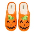 thumbnail image 5 of Dearfoams Unisex Adult Halloween Pumpkin Jack-O-Lantern Scuff Slipper, 5 of 6