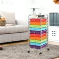 thumbnail image 2 of Costway 10 Drawer Rolling Storage Cart Scrapbook Office School Organizer Multicolor, 2 of 9