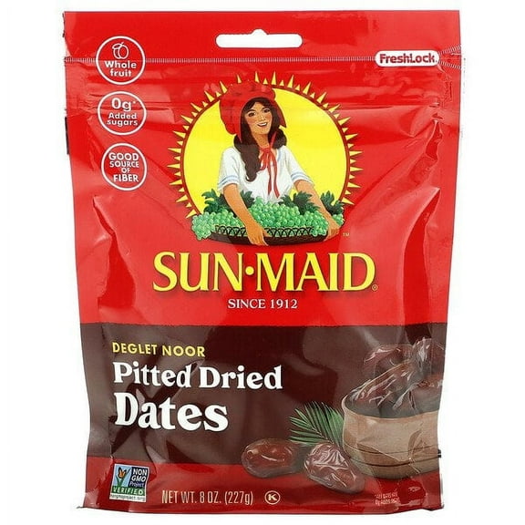 Sun-Maid, Deglet Noor Pitted Dried Dates, 8 oz Pack of 2