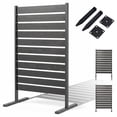 thumbnail image 1 of Gymax 37'' W x 64'' H Outdoor Privacy Screen Fence HIPS Garden Divider Panel w/ Stakes Gray, 1 of 9