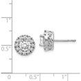 thumbnail image 3 of 14K White Gold Diamond Semi-Mount Stud Earrings (10 X 10) Made In India em5482-050-wa, 3 of 5