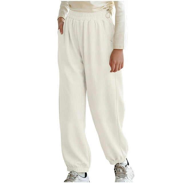 Timegard Toddler Girls Clothes Sweatpants Baggy Comfy Ruched Summer Solid Color Casual Workout Trousers