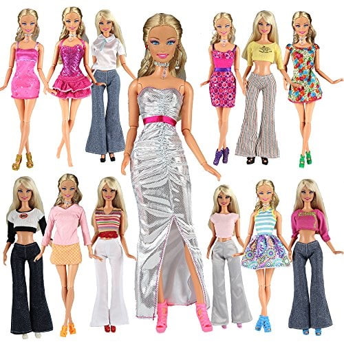 5 PCS Different Style Fashion Handmade Clothes Outfit+10 Shoes For 11.5in.Doll 