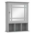thumbnail image 2 of kleankin Bathroom Medicine Cabinet Wall Mount with Mirror Door 3 Shelf Organizer for Bathroom, Kitchen, Gray, 2 of 9