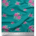 thumbnail image 1 of Soimoi Tissu en Coton Canard Tourbillon, Feuilles & Roses Imprimé Floral 1 Yard 56 Pouces de Large, 1 of 1