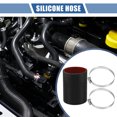 thumbnail image 2 of Unique Bargains 1 Set 65mm 2.56" ID 100mm 3.94" Length 0° Black Red Car Silicone Hose with Clamps, 2 of 7