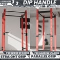 thumbnail image 2 of Synergee Dip Handles for 3x3 Power and Squat Racks, Dip Stand Fits Racks with 1" and 5/8" Holes. Rack-Mounted Dip Bar Attachment for Dips, Leg Raises, and Knee Tucks., 2 of 6