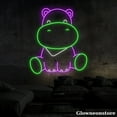 thumbnail image 4 of Glowneon Hippo Neon Sign, Cute Hippo Led Sign, Animal Led Light, Hippo Lover Gifts, Kid Room Decor, 4 of 5