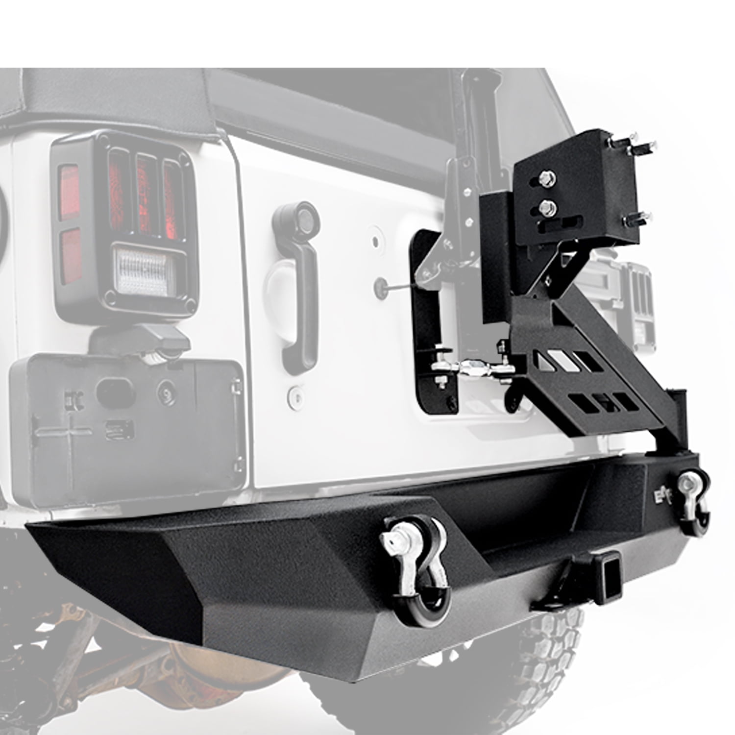 07-18 Jeep Wrangler JK Rear Bumper with Tire Carr - Walmart.com