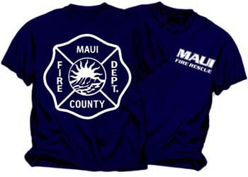 Maui County Fire Department T-shirt Engine 13 Kula Short Sleeve Size Large 