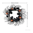 thumbnail image 3 of WWC Halloween Wreath, 24 inch Pumpkin and Black Bare Branch Wreath, Gothic Halloween Decor Twig Wreath for Front Door Party Porch and Mantel, 3 of 7