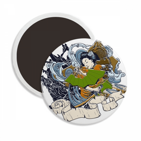 

Japan Kimono Woman Round Ceracs Fridge Magnet Keepsake Decoration