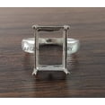 AFGEMSNJEWELLERY 10x14mm Rectangle Semi-Mount Ring 925 Sterling Silver ...
