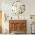 thumbnail image 4 of BEAUTYPEAK Miroir Mural 30 Pouces Miroir de Salle de Bain Miroir Rond Mural, Noir, 4 of 8